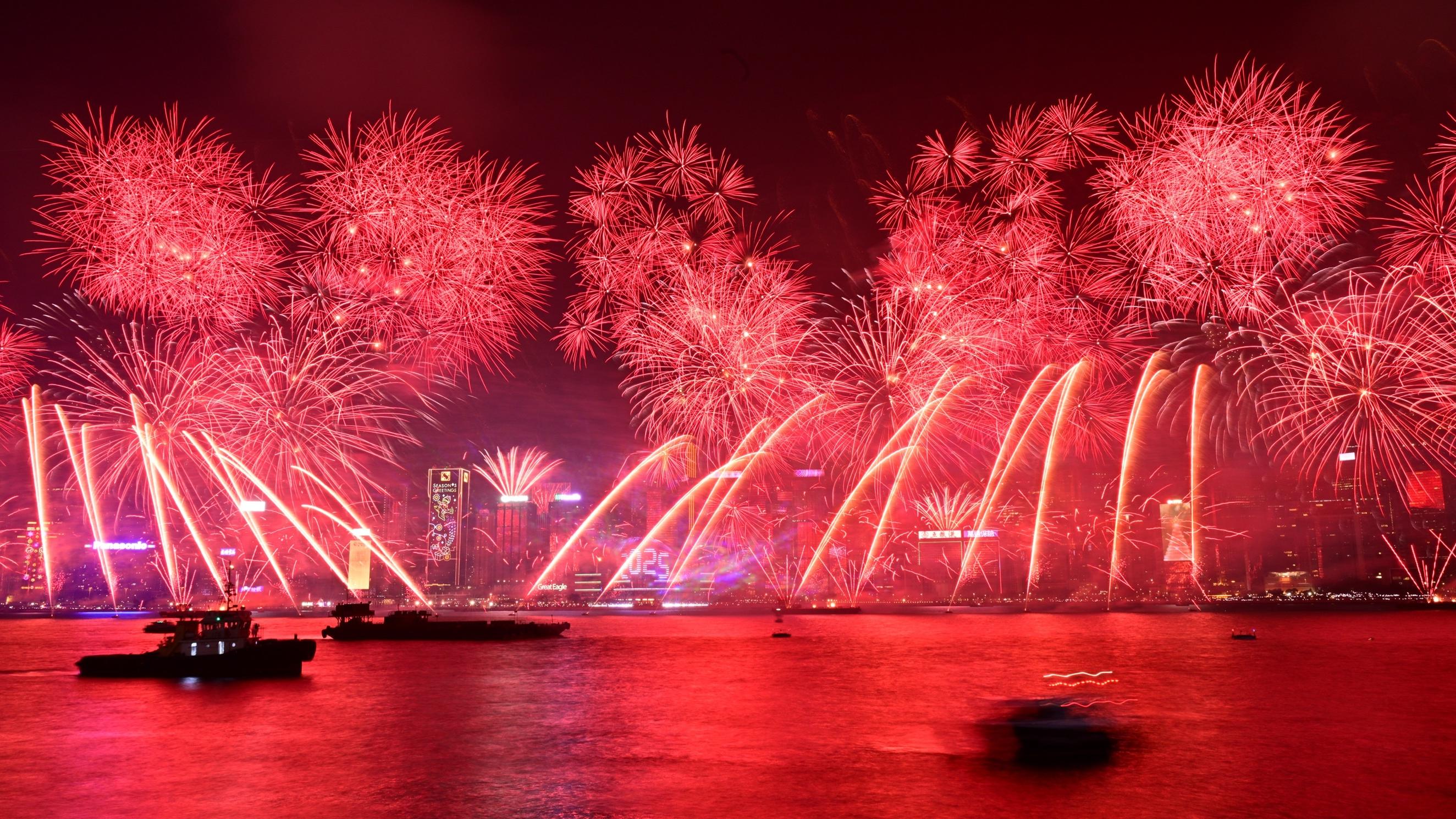 維港煙花表演一向受旅客喜愛。