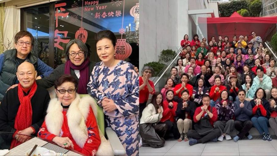 汪明荃豪宅款待逾半百友好團拜 與家英家向96歲白雪仙拜年