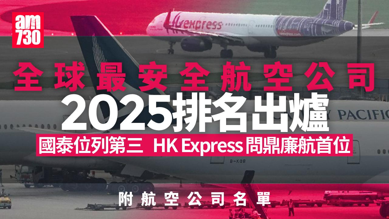 國泰航空位列全球最安全航空公司第三　HK Express問鼎最安全廉航首位