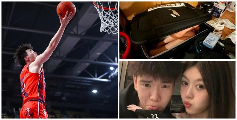 中國男子籃球職業聯賽(CBA)的廣州龍獅籃球俱樂部新星張興亮於比賽前夕將女友整個人「裝進行李箱」拖回宿舍過夜，聲稱「熬夜通宵一晚補習」。(網上圖片)