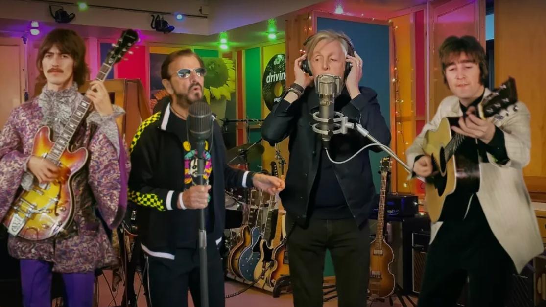 披頭四解散逾50年第8次獲格林美獎，約翰連儂兒子代表領獎。(網上圖片)