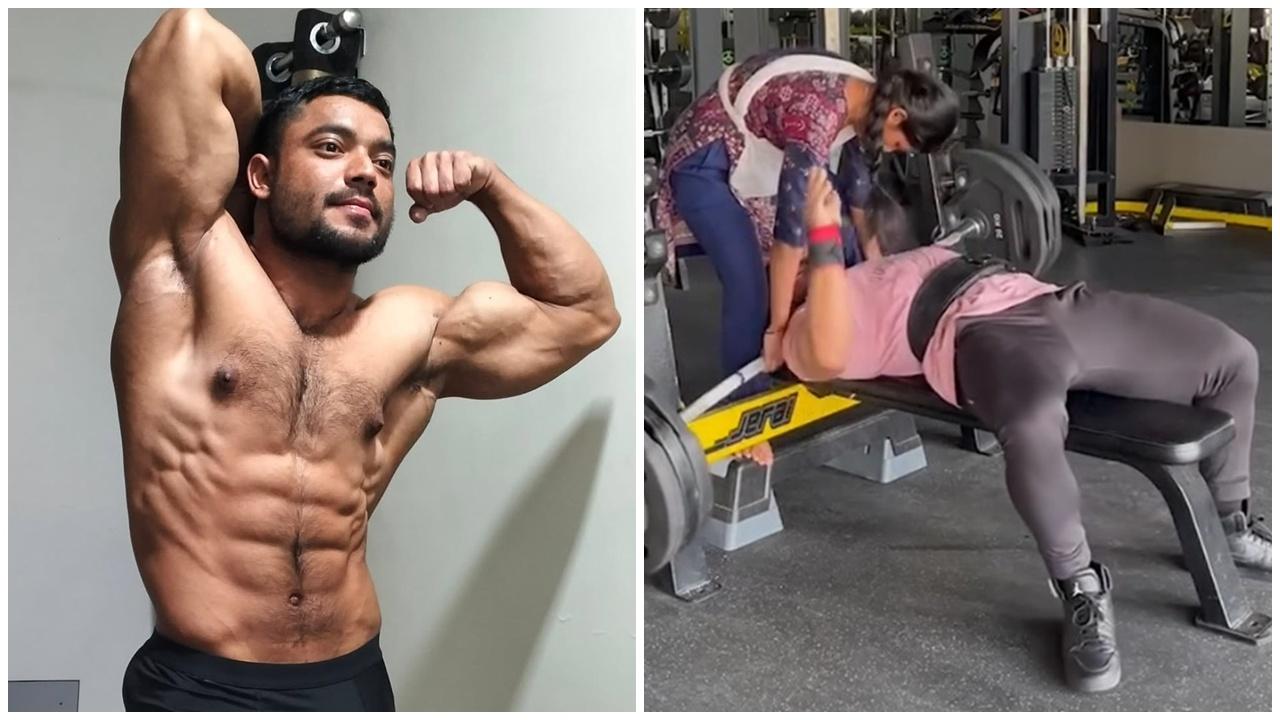 壯男臥推165公斤槓鈴遭壓頸，瀕死掙扎恐怖畫面曝光。(IG)