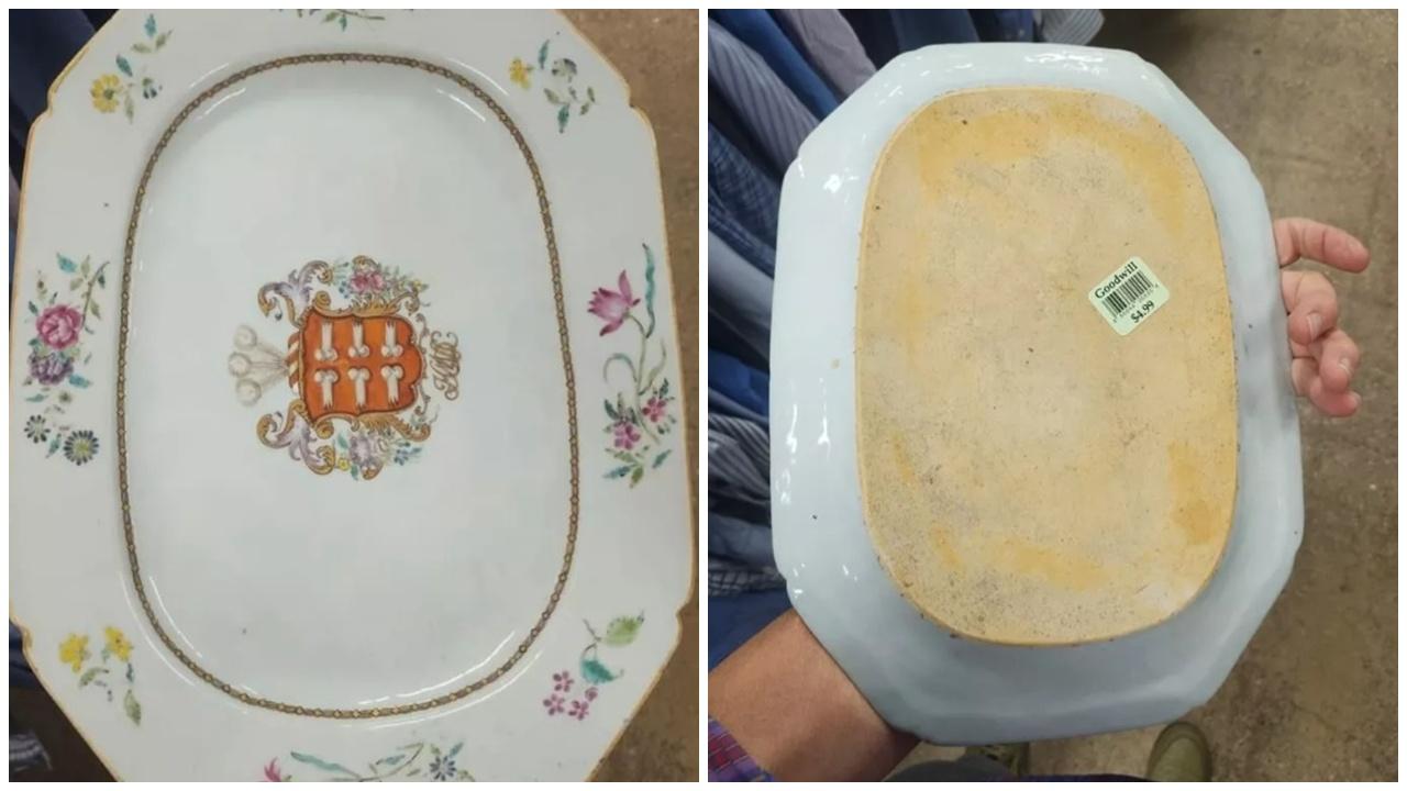 男子二手店39元買碟，竟是乾隆時期瓷器至少值3.1萬。(X)