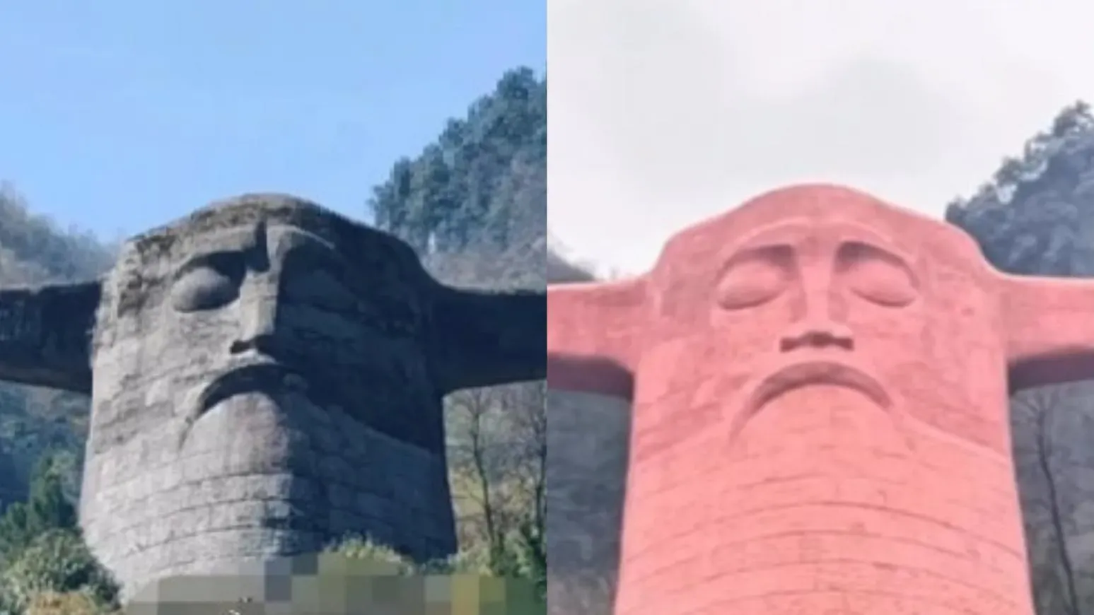 湖北神農架雕像「染粉」劣評如潮　網民：像條火腿腸