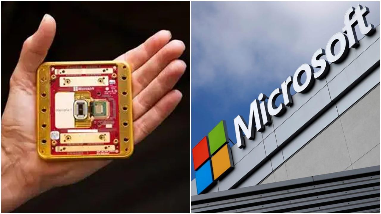 微軟(MSFT)推出首款量子計算芯片「Majorana 1」。(左圖為網上圖片)