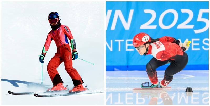 中國香港代表團將由短道速滑代表林靜欣(右)和高山滑雪運動員翁厚全(左)擔任持旗手。(港協暨奧委會)