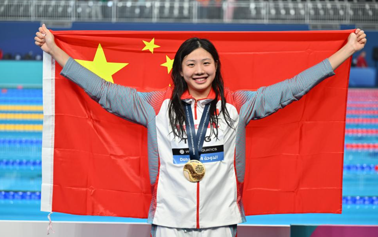 世界泳聯公布2024年對運動員進行興奮劑檢測的數據，中國游泳運動員包攬了頭32位。其中，多哈世錦賽女子100米蛙泳冠軍及巴黎奧運銀牌得主唐錢婷以38次的檢測次數高居榜首(新華社)