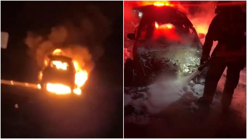 中國留美網紅SUV底盤起火猛燒　緊急逃生避過一劫