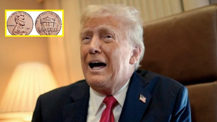 特朗普批評1美仙硬幣製造成本高，下令停止鑄造。(美聯社、互聯網)