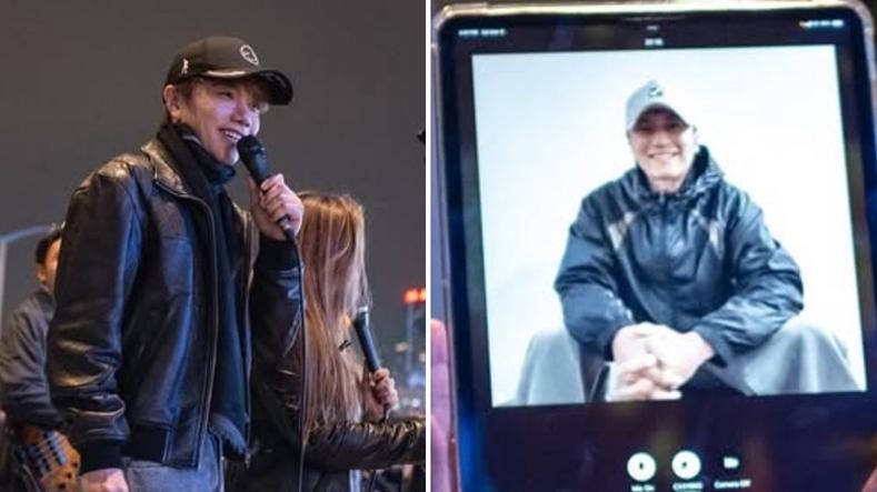 樂隊The Flame灣仔busking  霆鋒視像軒公到場