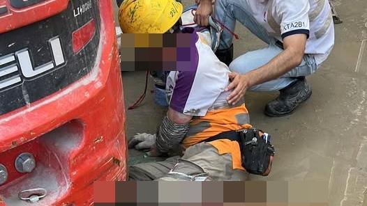 啟德發生工業意外。（fb「交通意外關注組(香港)」圖片）