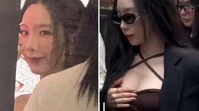 泰妍揞胸防走光震撼銅鑼灣