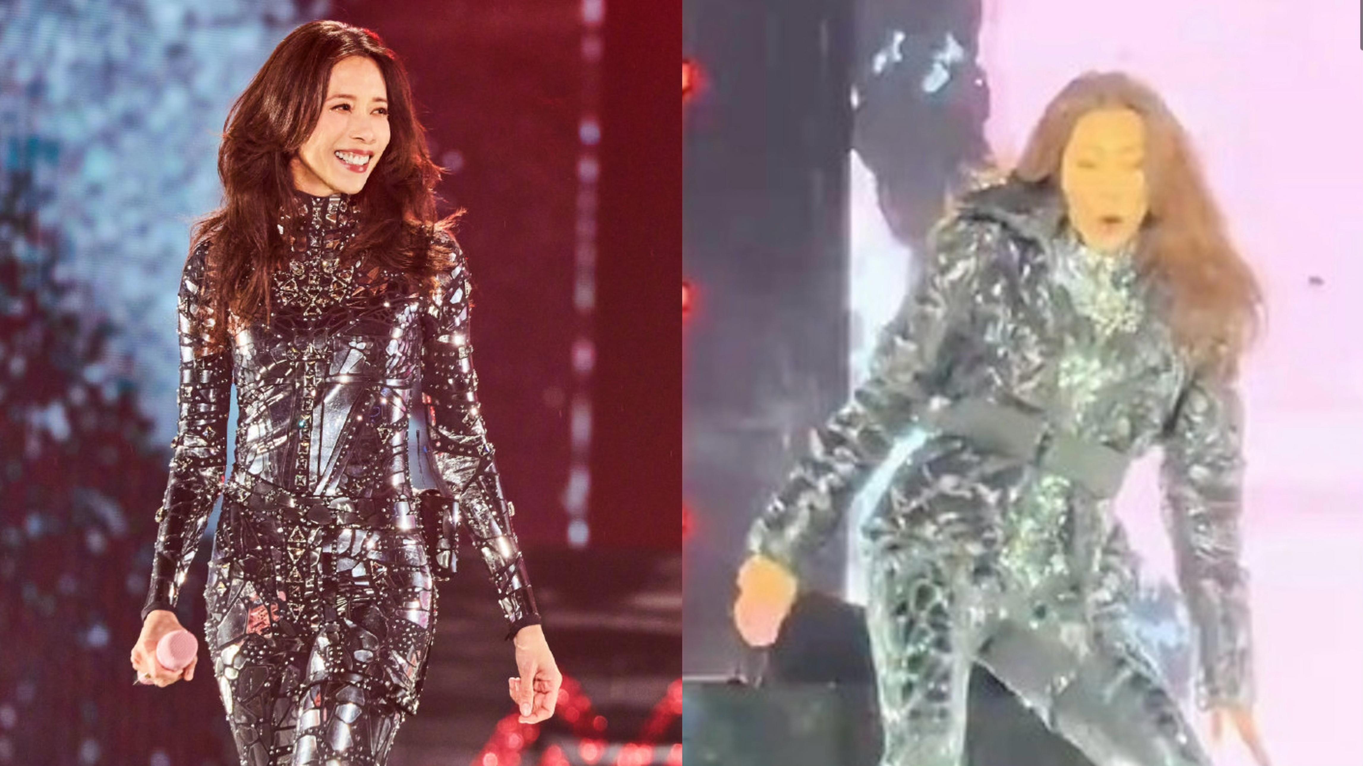 莫文蔚內地演唱會台上兩度跌倒　表現淡定火速站起繼續唱