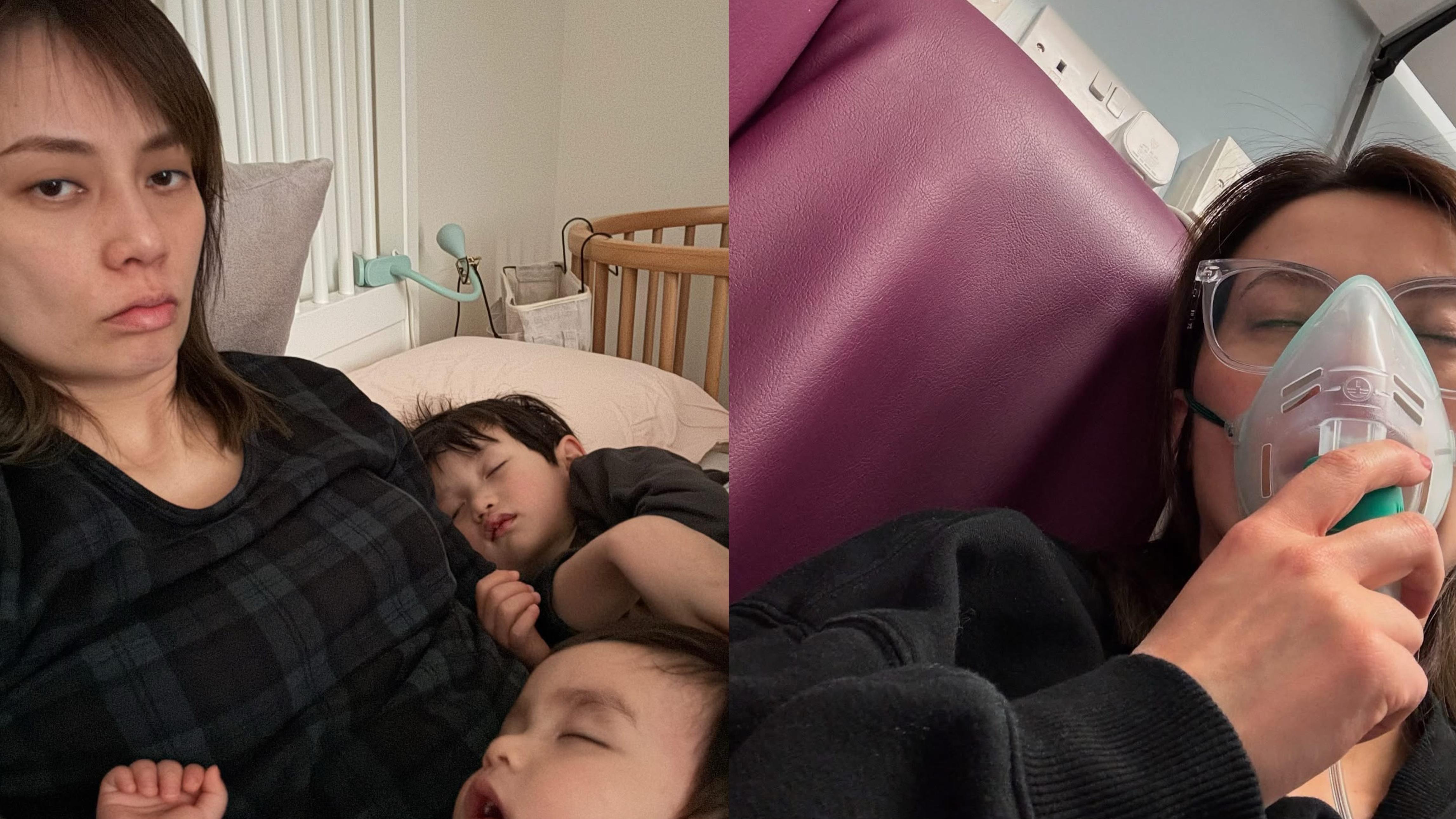 日言肺部受感染英國留院觀察 3母子齊發高燒：真係喊咗出嚟