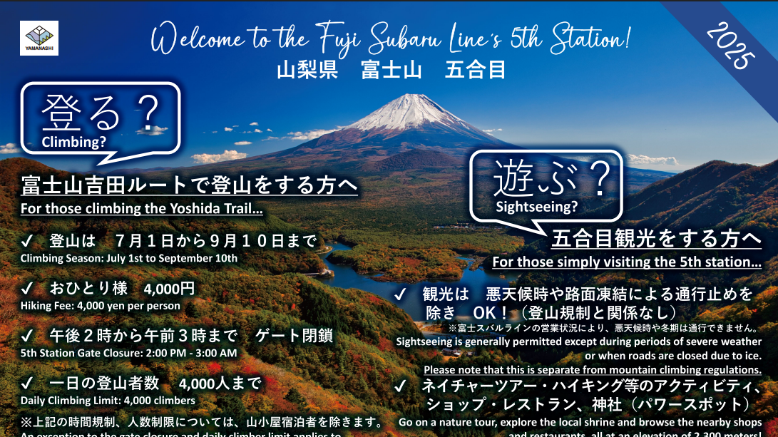 日本山梨縣下周開放登記登山。(網頁截圖)