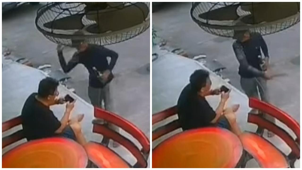 台男遊泰路邊玩手機遭陌生人扑頭浴血，女友懸紅緝兇。(FB)