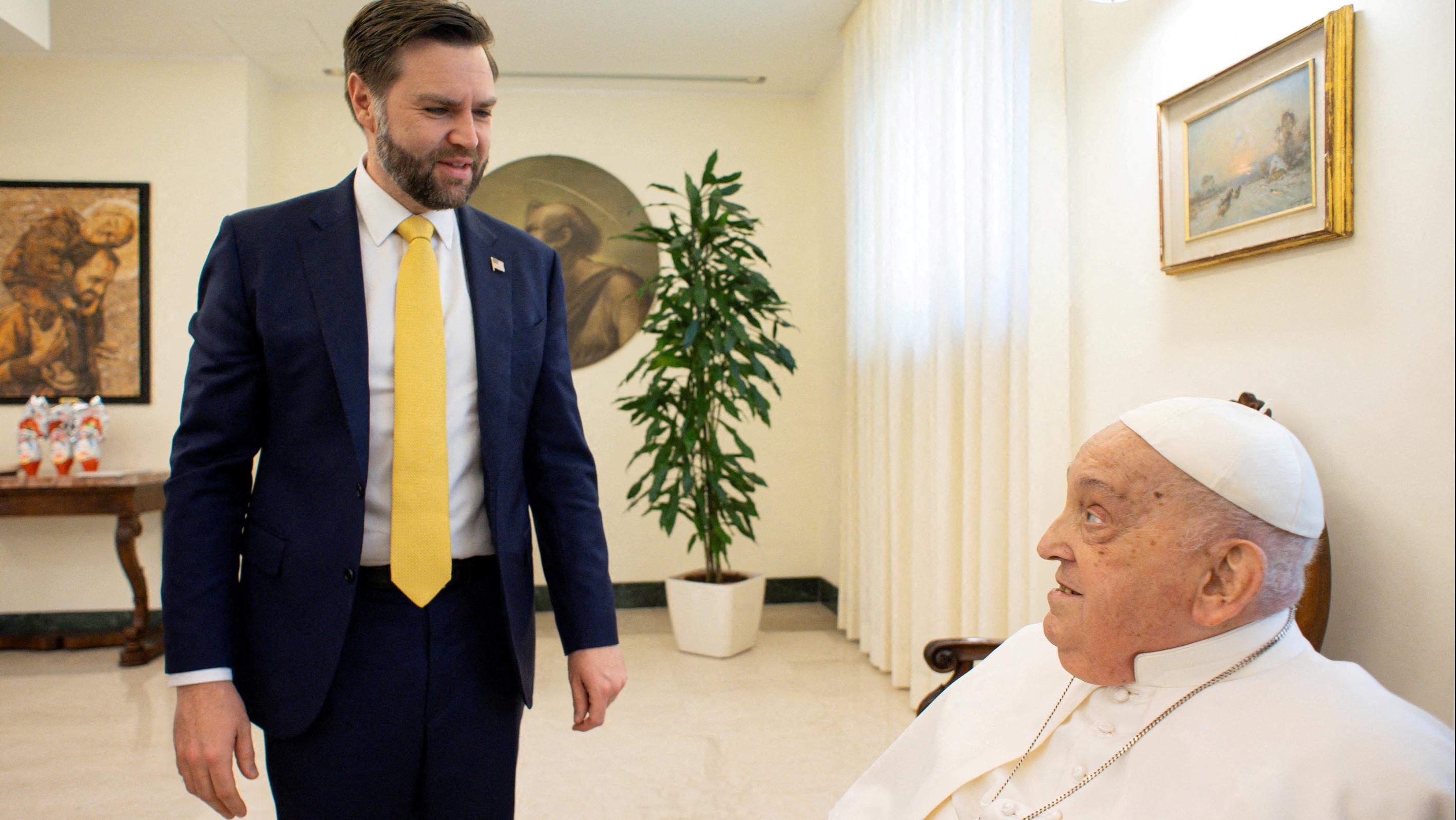 教宗方濟各逝世｜教宗死前一天跟萬斯「最後會面」英媒形容為尷尬時刻(有片)