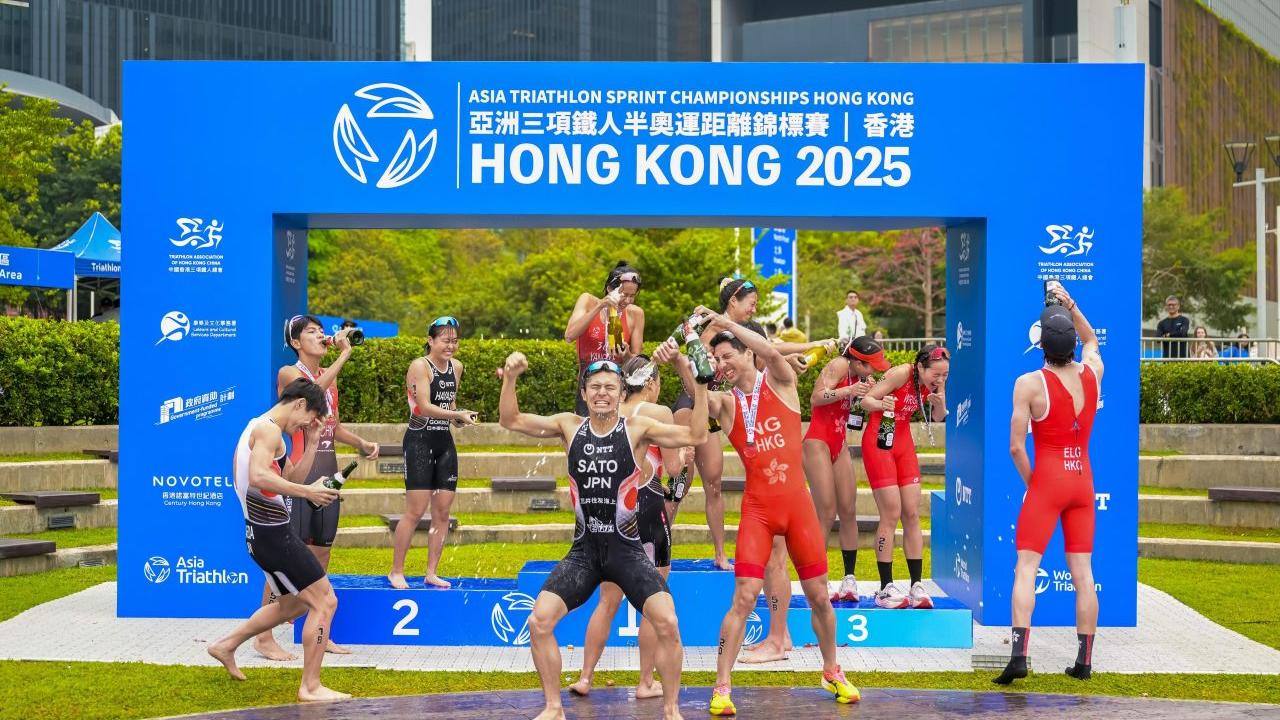 半奧三鐵亞錦賽｜香港隊2秒僅負日本　混合接力賽奪銅牌。（公關提供）