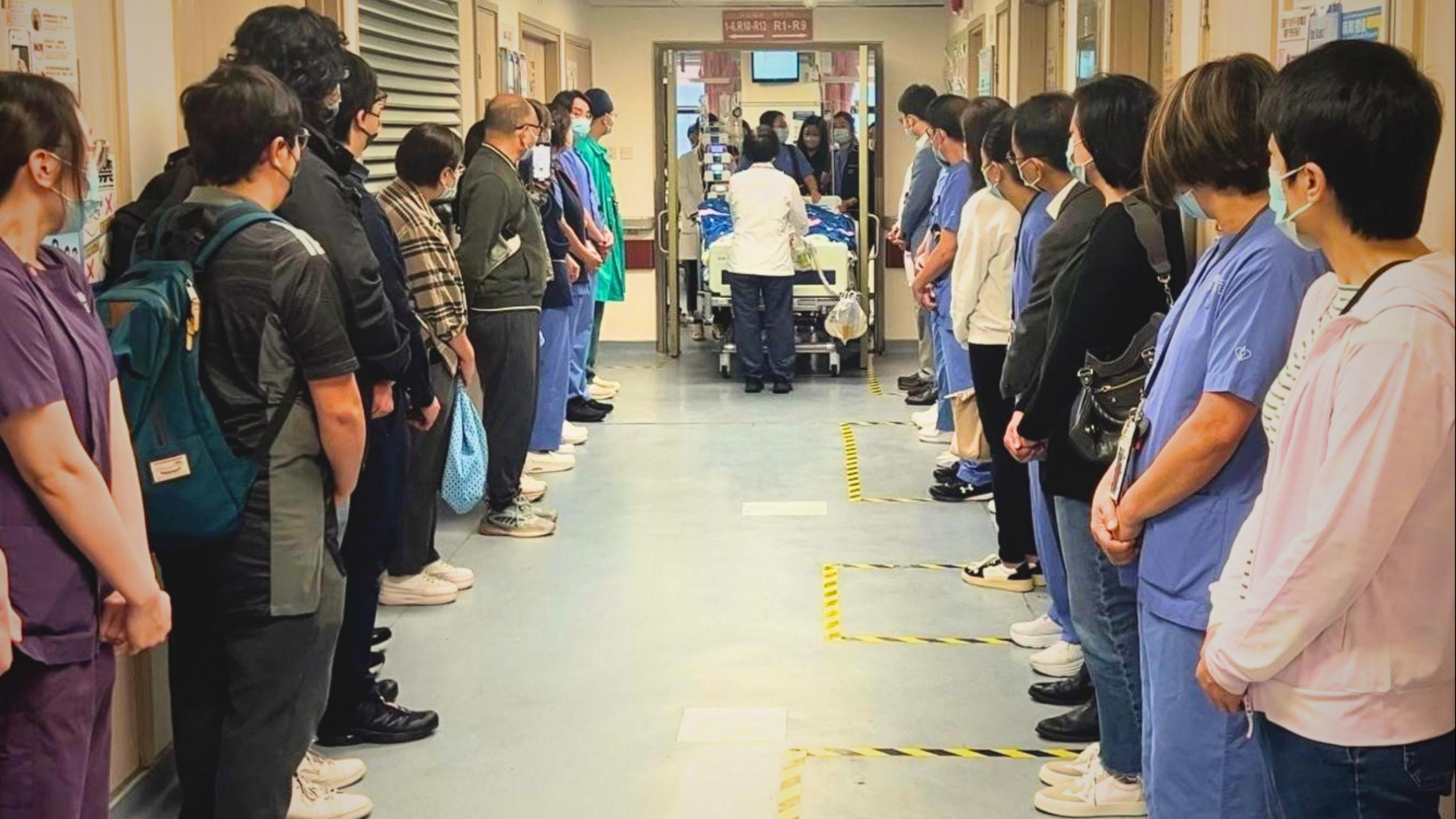 伊利沙伯醫院早前舉行了本港首次Honor Walk，向無私捐出器官的葉先生表達最高的敬意。(伊利沙伯醫院圖片)