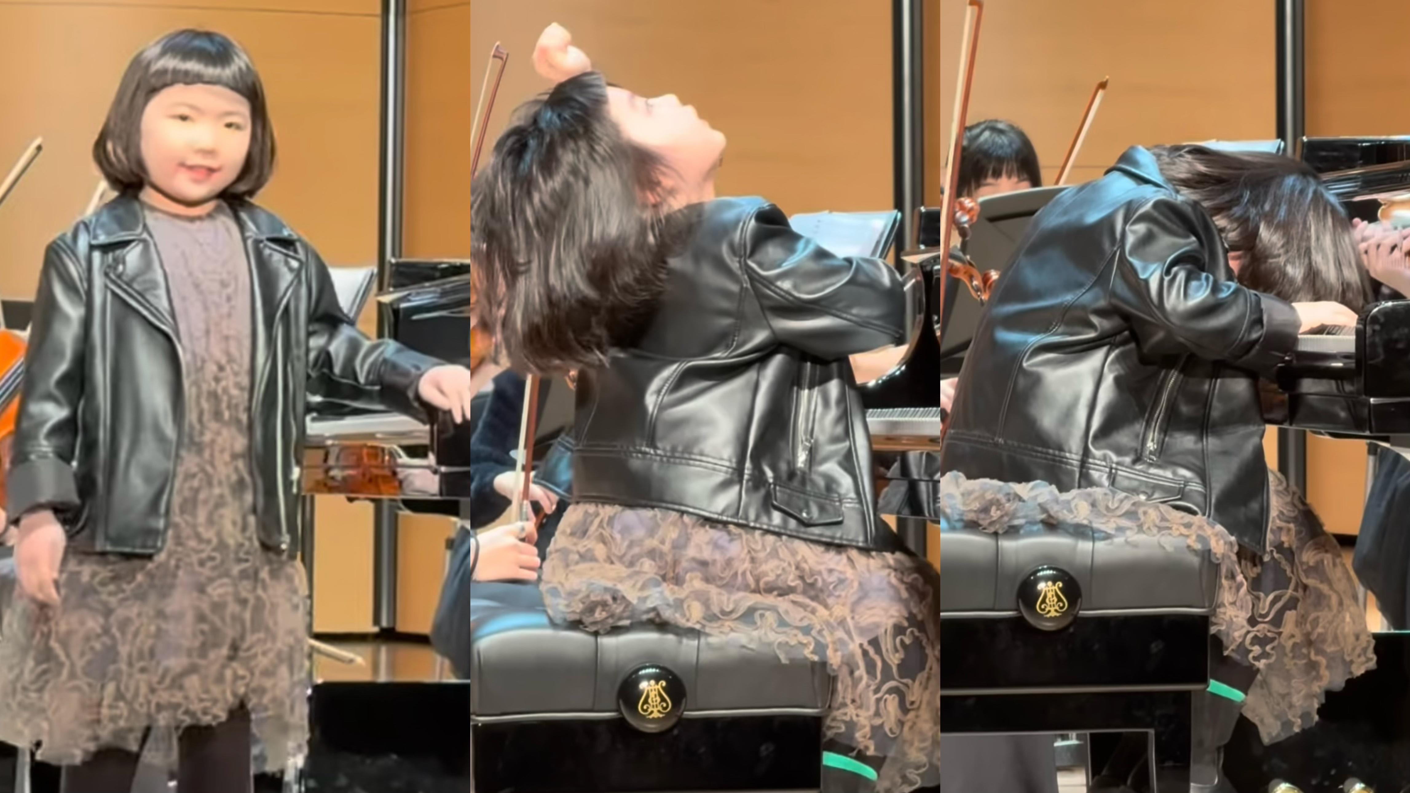 7歲李元元孖管弦樂團合奏 毫不怯場忘我曬台風