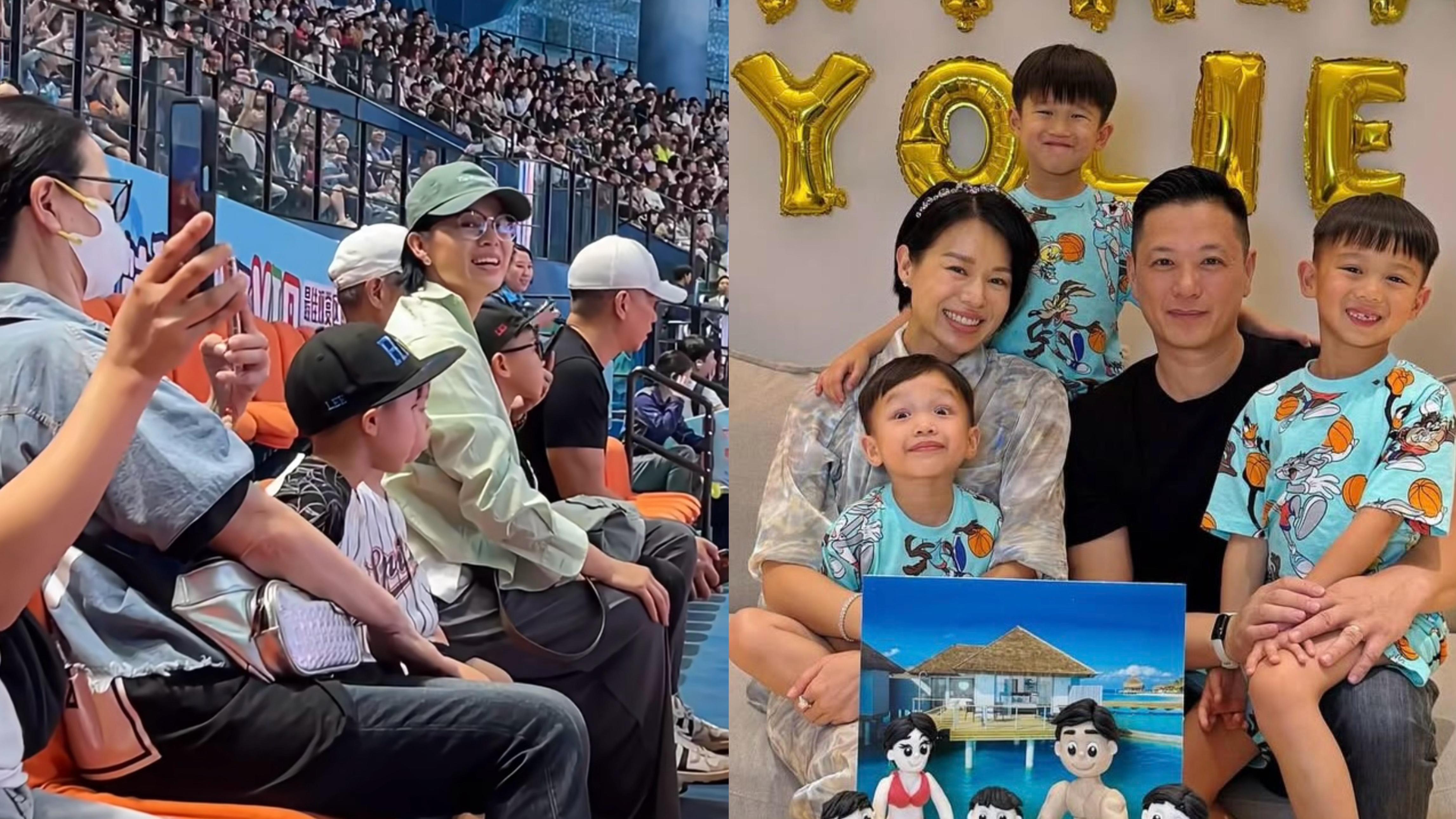 胡杏兒戴綠帽舉家遊長隆「擁抱者」心不在焉零交流