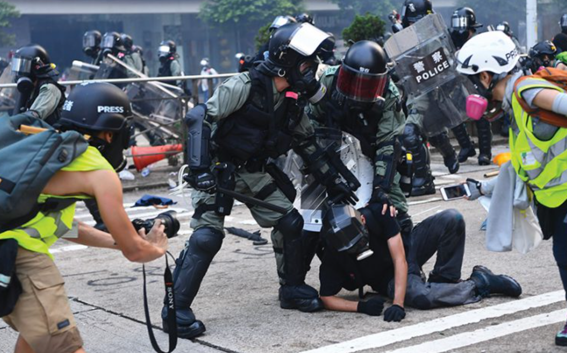 香港2019年反修例風波(中通社資料圖片)