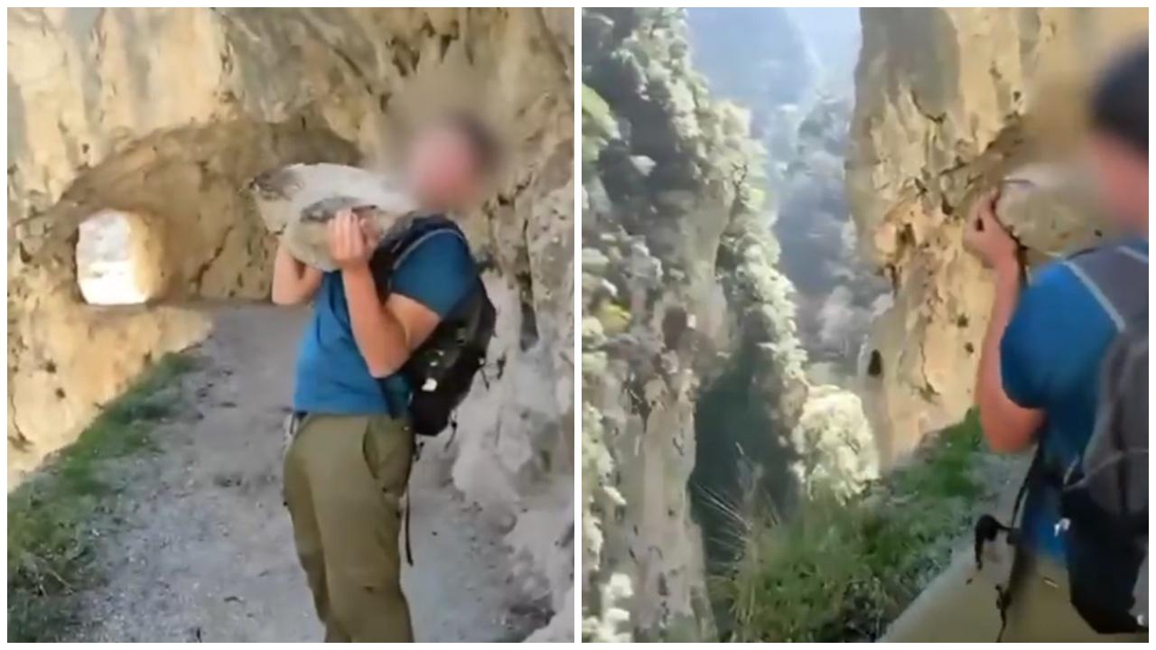 國家公園男遊客掟大石落山，或面臨200萬罰款。(X)