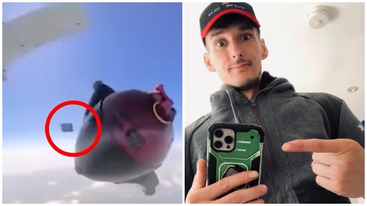 iPhone由3000米高空墮地，靠100蚊保護殼奇蹟絲毫無損。(FB)