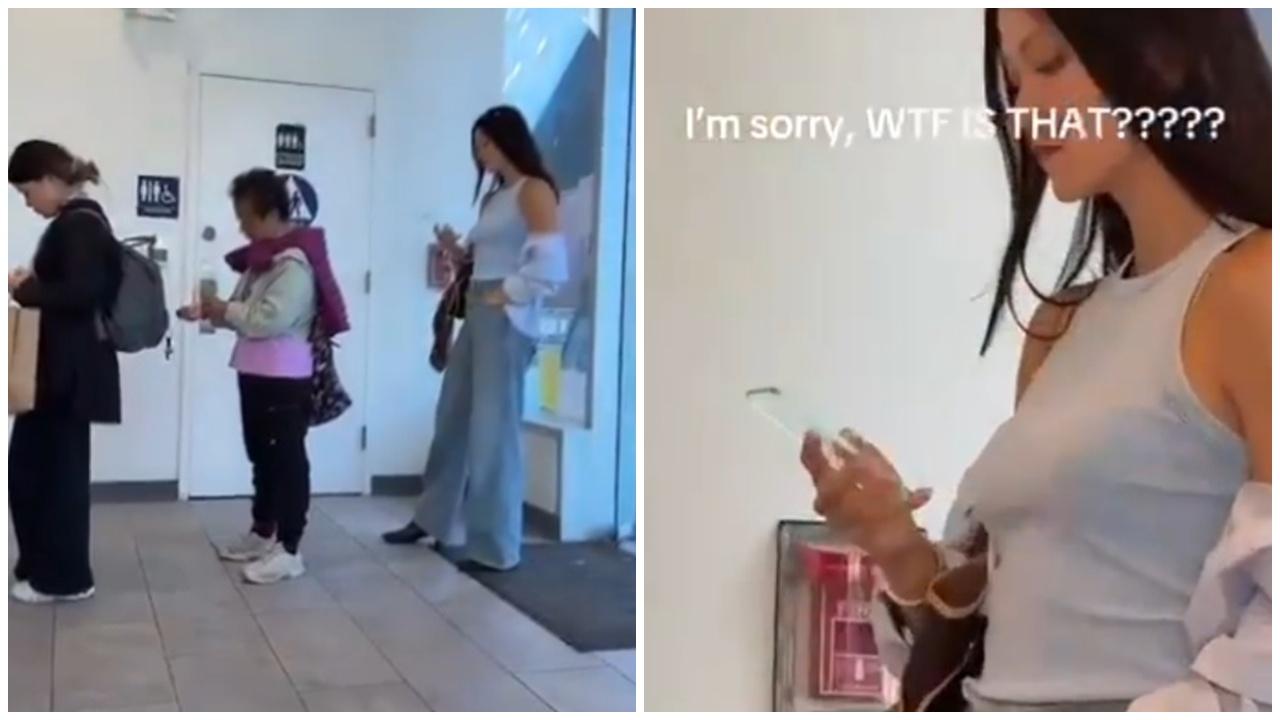 女子低頭狂滑透明手機爆紅，本尊解釋：戒手機成癮。(X)