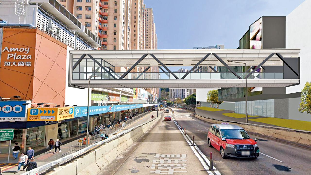 免補地價誘私人建行人網絡 發展局︰10項目續上馬 淘大花園接通港鐵站 銅鑼灣擬建5行人天橋