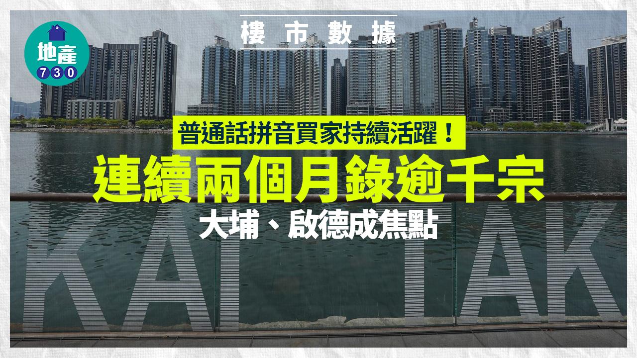 普通話拼音買家持續活躍 連續兩個月錄逾千宗 大埔、啟德成焦點｜樓市數據