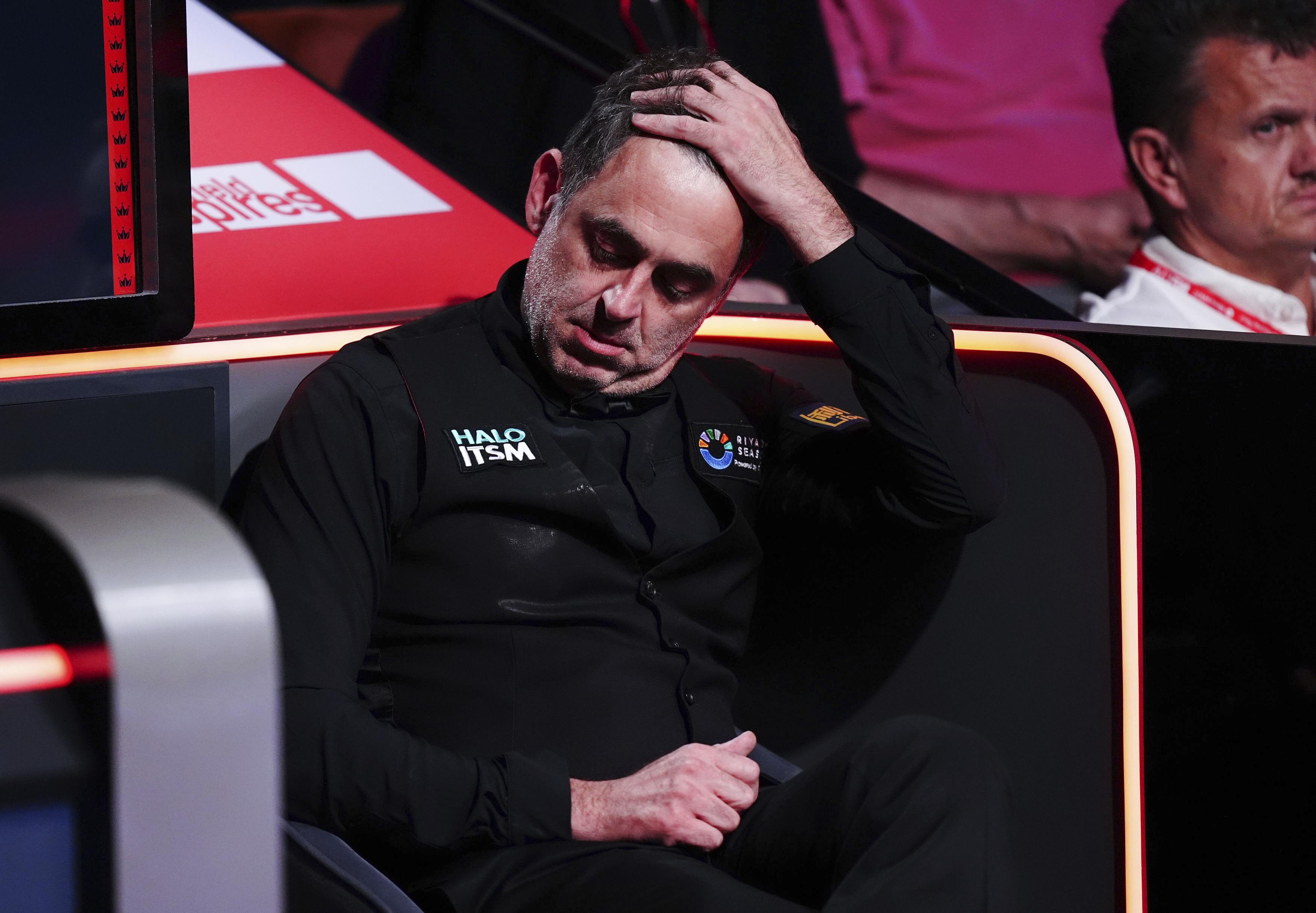  世界桌球錦標賽，7屆冠軍「火箭」奧蘇利雲（Ronnie O'Sullivan）在4強意外不敵以外卡參賽的中國球手趙心童出局。(美聯社)