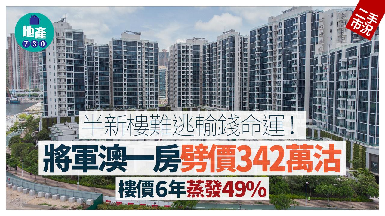 半新樓難逃輸錢命運！將軍澳一房劈價342萬沽 樓價6年蒸發49%｜二手市況