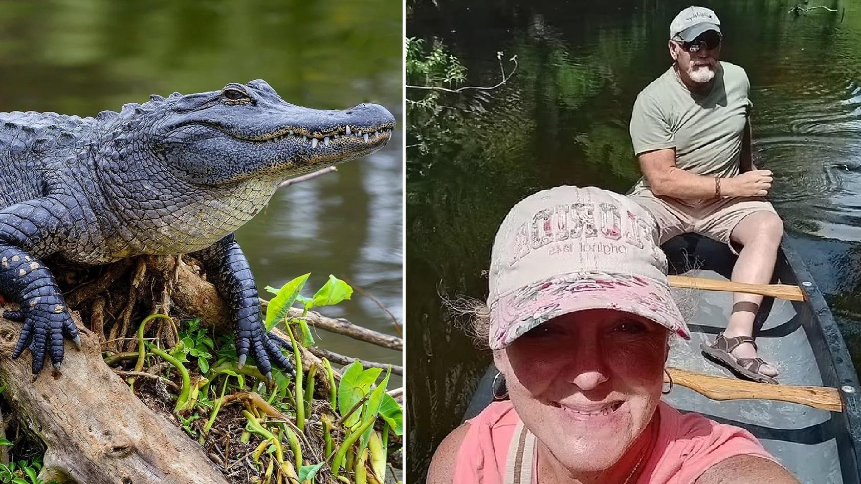 辛西婭與丈夫在佛州河流划獨木舟時遭鱷魚突襲，辛西婭不幸喪生。(互聯網)