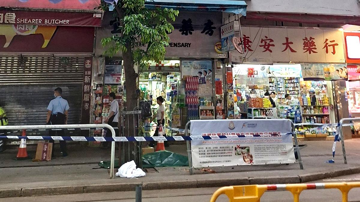 一名90歲老婦在寓所疑收晾衫夾時失足墮樓亡。(網民Liu Jimmy@FB群組「北角有樂」)