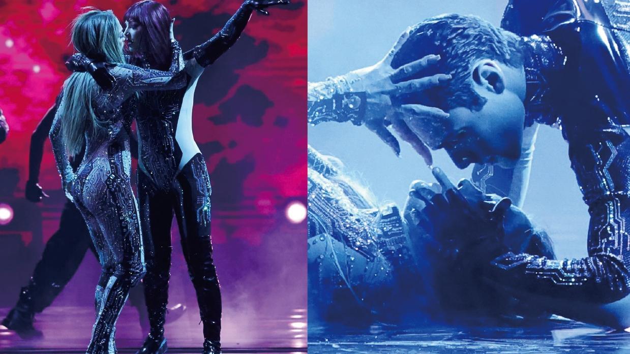 J Lo. AMA《Dance Again》舞台 多番與女dancer親吻惹討論