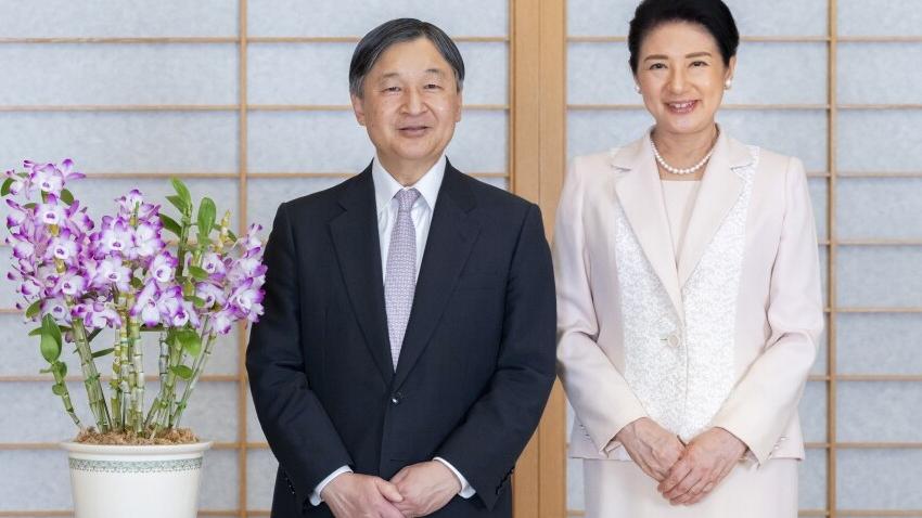 日皇德仁與皇后雅子。(資料圖片)