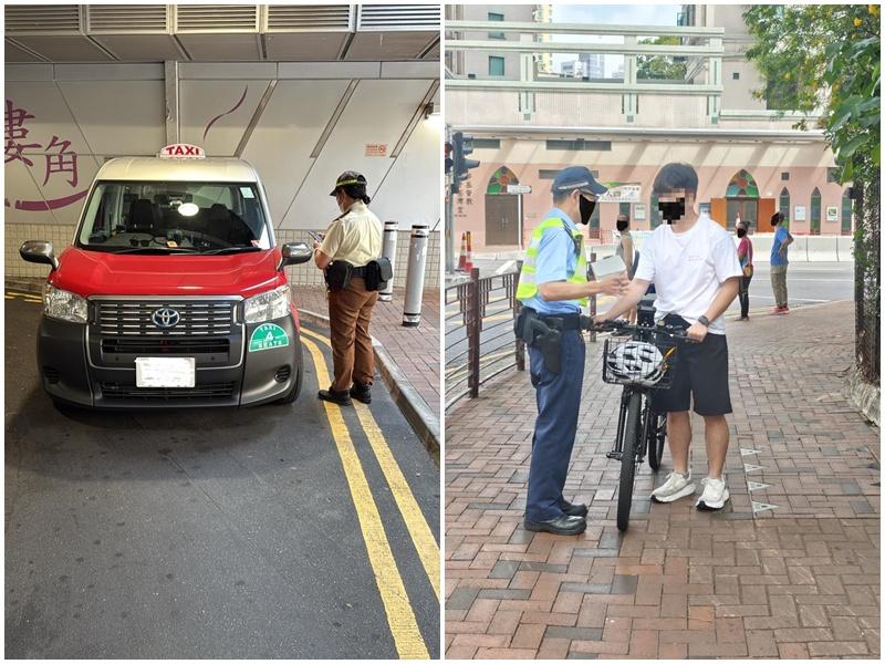 警荃灣打擊交通違例，兩日發逾1000張牛肉乾拘兩男。(警方圖片)