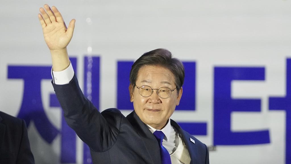 南韓大選李在明當選總統，今早宣誓就職。(AP)