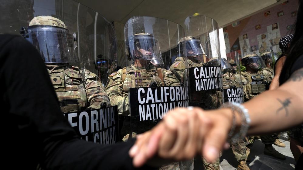 洛杉磯衝突，美軍派700名海軍陸戰隊員赴當地，保護聯邦財產。(AP)