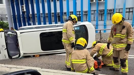 何文田公主道發生車禍。（fb「馬路的事 (即時交通資訊台)」圖片）
