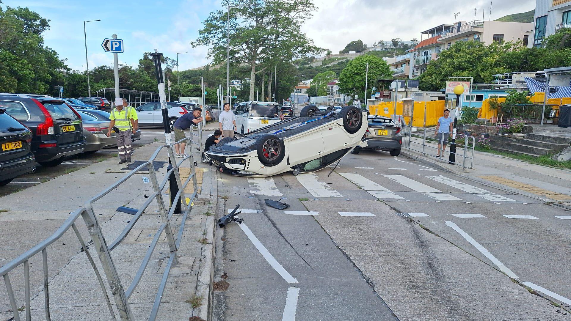 大嶼山私家車斑馬線「反肚」嚇親放狗途人　司機疑「恰眼瞓」肇禍