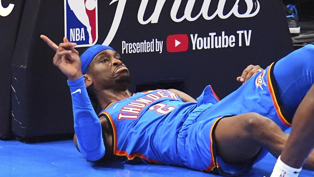 基爾謝奧斯阿歷山大攻入36分，帶領雷霆追平場數1:1。(美聯社)