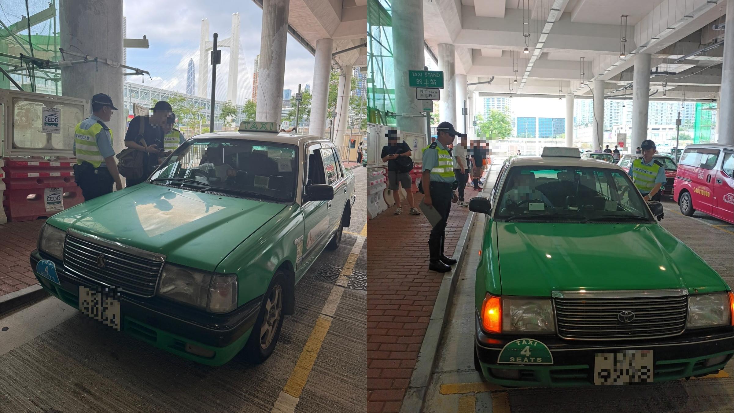 警方在落馬洲拘捕3名的士司機。