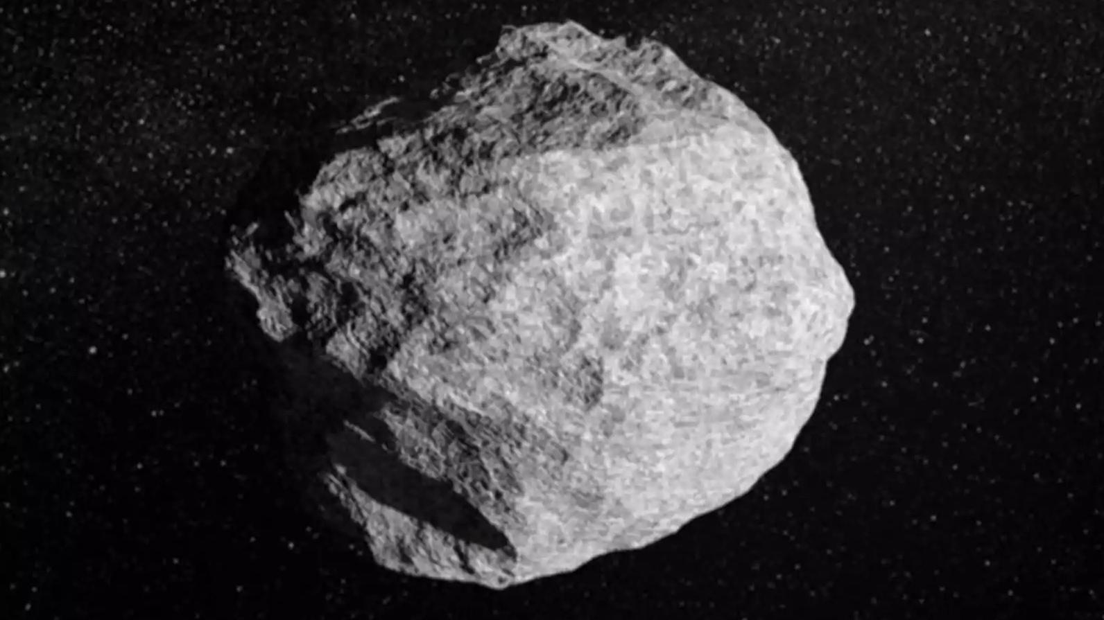 小行星「2024 YR4」電腦摸擬圖片。(互聯網)