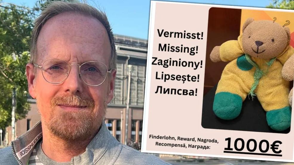 埃倫鮑爾在社交網發懸賞貼文，尋找母親生前的最後禮物「Mini」啤啤熊。(互聯網)