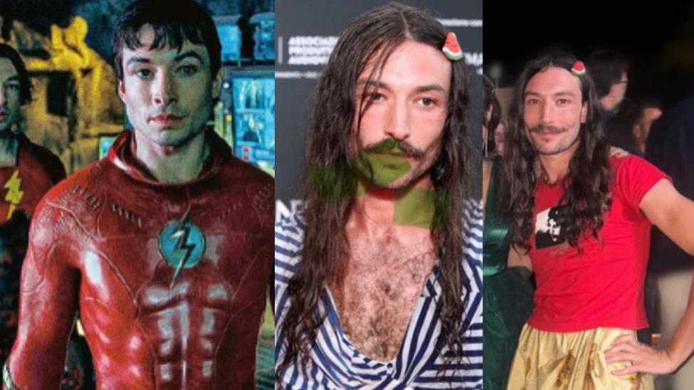 閃電俠男星艾薩米勒露胸配西瓜頭飾現身 曾涉盜竊「邪教」風波