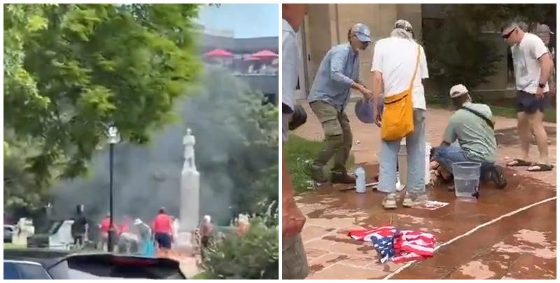 美國科羅拉多州博爾德市（Boulder）發生針對親以色列團體的襲擊事件，造成至少6人受傷，當局拘捕一名45歲男疑犯。(網上圖片/影片截圖)