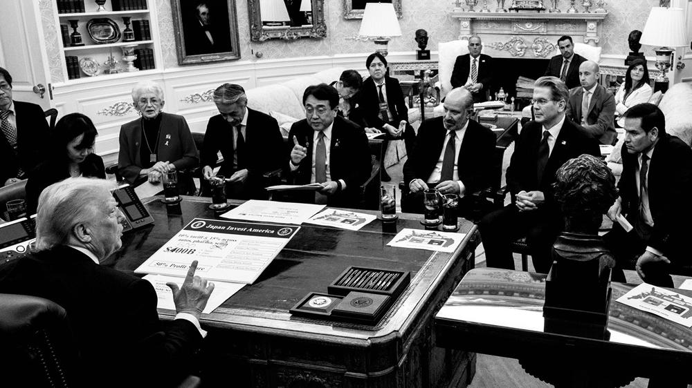 特朗普與日本談判照曝光，圖卡揭被打交叉兼加大投資額。(X)