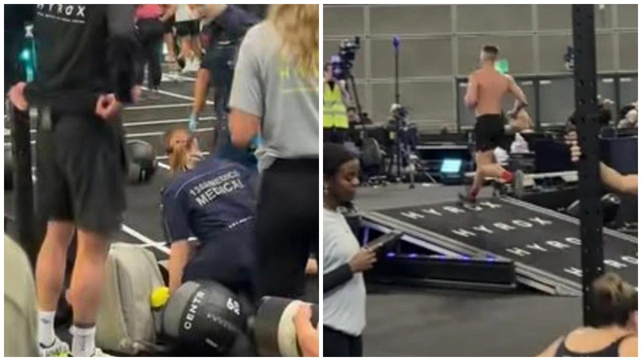 女子昏倒被急救，男友繼續比賽獨自衝線遭罵冷血。(TikTok)